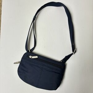 TRAVELON Mini Shoulder Bag Navy Anti Theft Travel RFID 8" x 4.5"